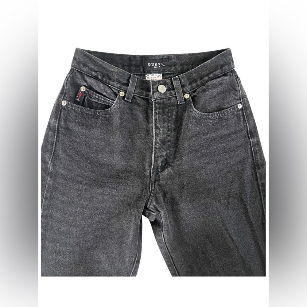 Vintage Guess Jeans Black High Rise Straight Leg – Tagged 28, Fits 25/26